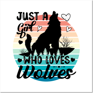 Just a girl who loves Wolves 5 Posters and Art